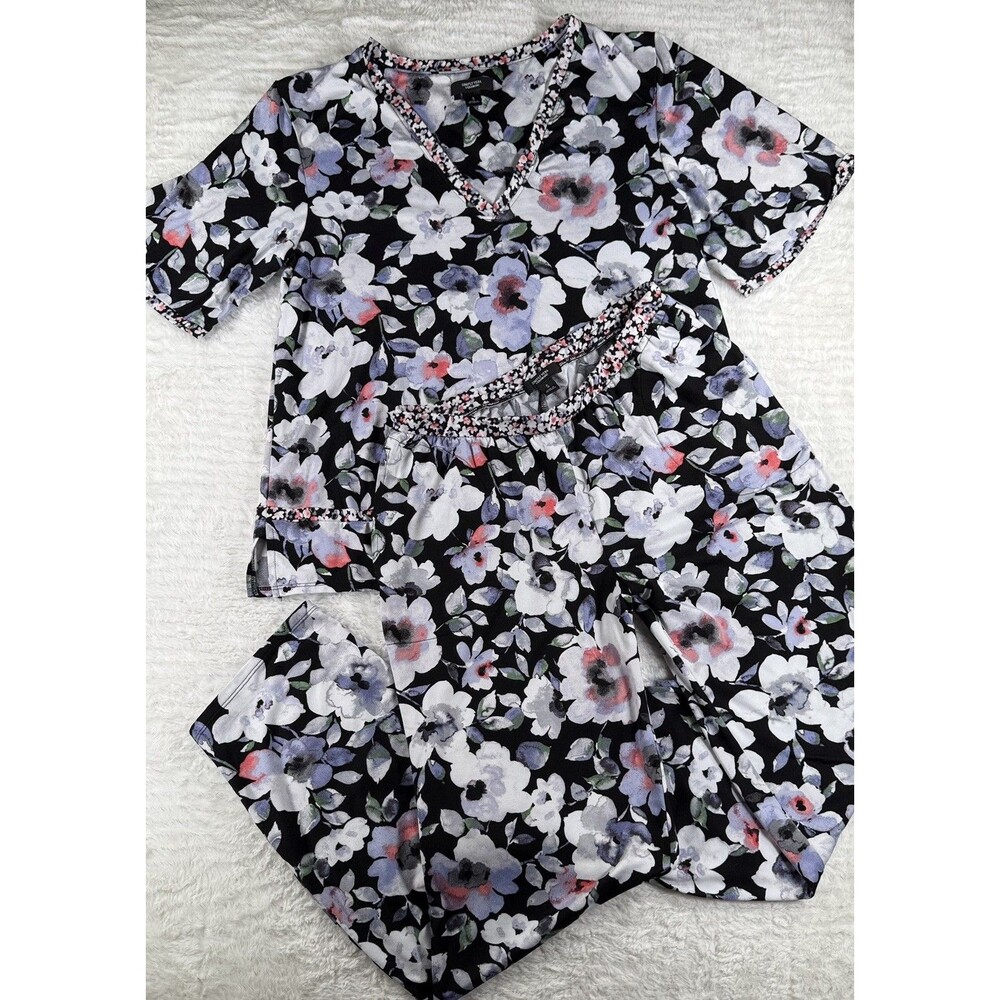 Womens Simply Vera Wang Size S Two Piece Short Sleeve Pajama Set EUC